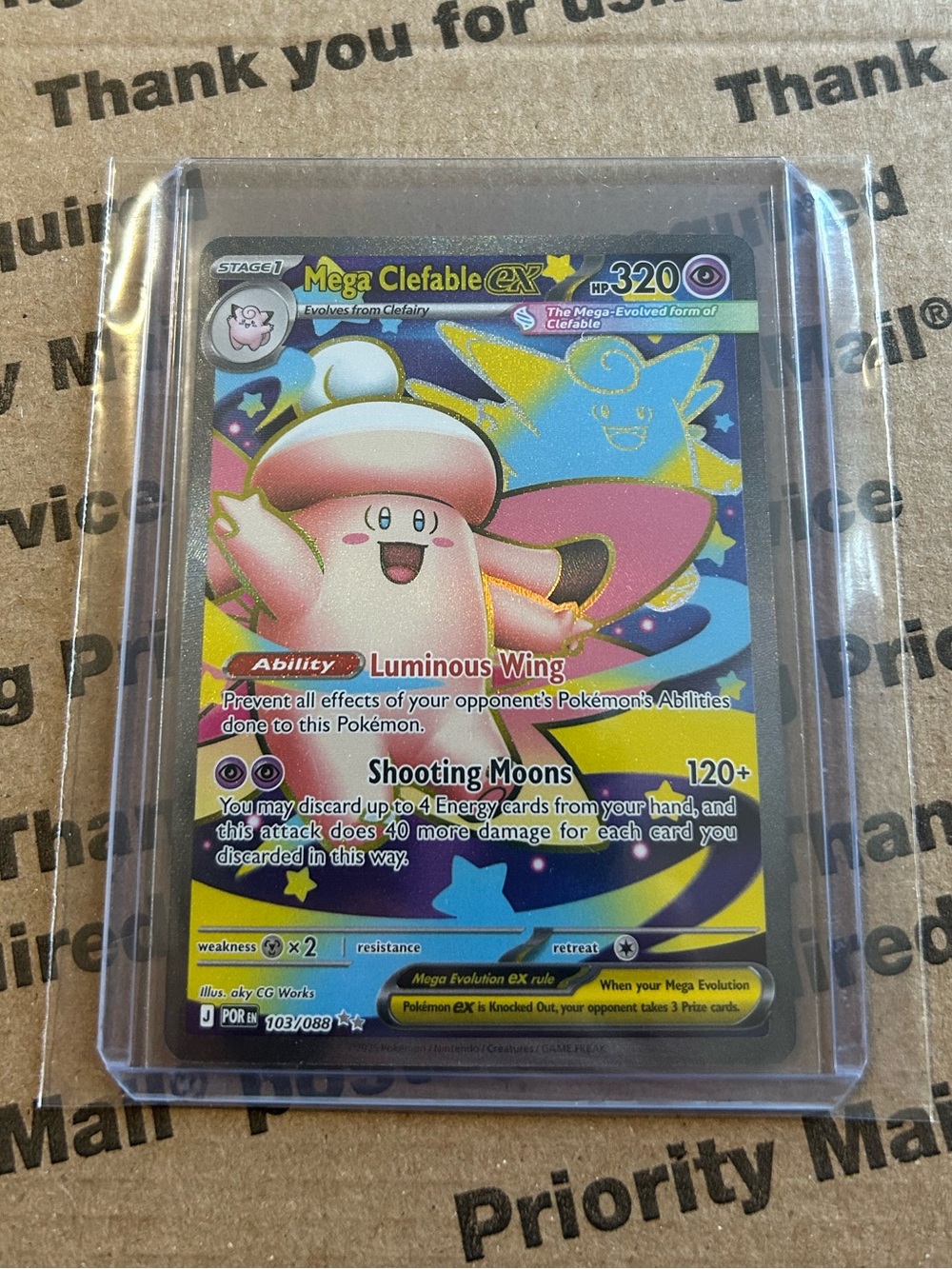 Holo Mega Clefable ex ‘26 Perfect Order Ultra Rare Card No. 103/088